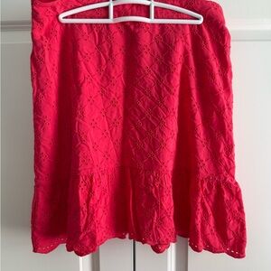 Elegant Red orange Eyelet Skirt